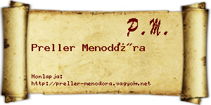 Preller Menodóra névjegykártya